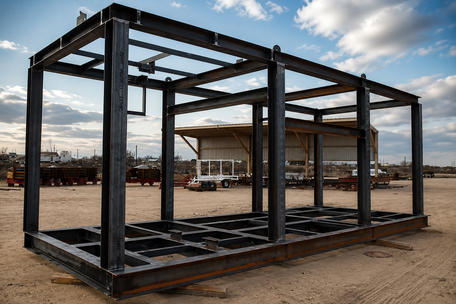 Structural steel fabrication frame built by MWI